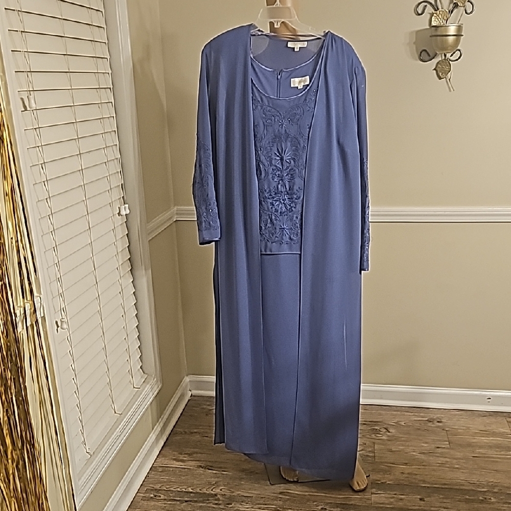 Studio I Blue Embroidered Dress Set